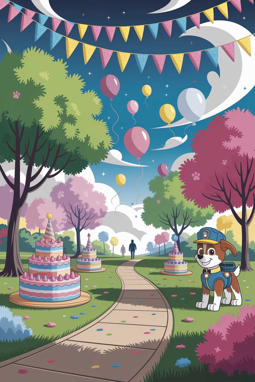 This landscape image is vibrant and cheerful, has a high rating, even though it has minor inconsistencies, making it engaging for children.